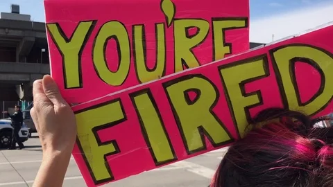 Women Protest Trump's First Post-Election NYC Visit with Signs Above Their Heads Stock Footage 102142404