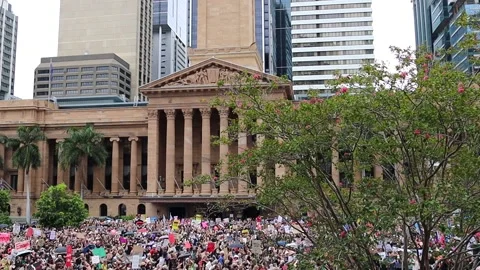 Women protesting in  Australia Stock Footage 150770864