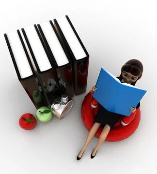 Women reading book concept Stock Illustration