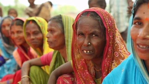 Women in a rural village market in IndiaStock Footage