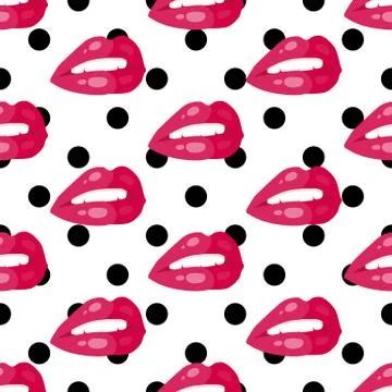 Women s Lips Seamless Pattern Vector Illustration Stock Illustration
