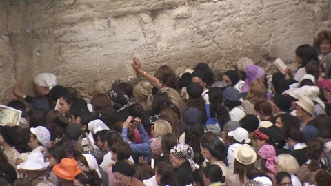 Women section of Western Wall in Jerusalem Stock Footage 86759295