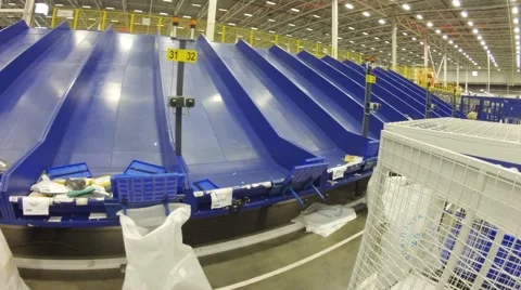 Women on separating of parcels in one of the post departments. Stock Footage 58284774