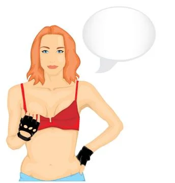 Women with speech bubble Stock Illustration