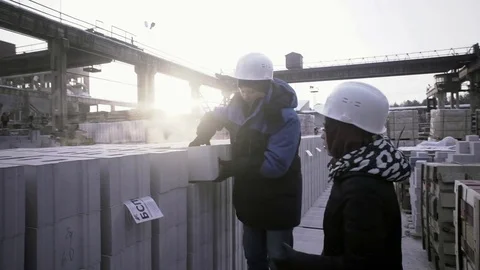 Women study a stone block Stock Footage 82208237