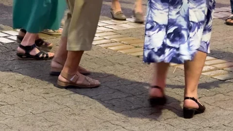 Women in Summer Sandals Stock Footage 312945849