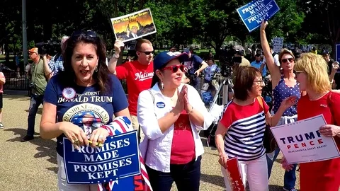 Women supporters of President Trump Stock Footage
