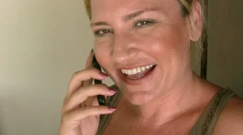 Women Talking On The Phone Stock Footage
