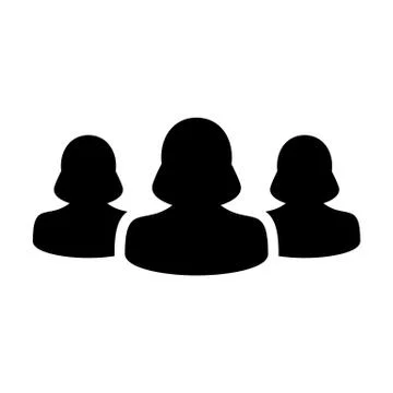 Women Team Icon Vector User Group of People Glyph Pictogram illustration Stock Illustration