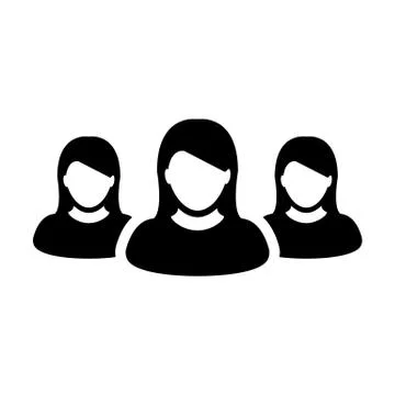 Women Team Icon Vector User Group of Business People Glyph Pictogram illustratio Stock Illustration