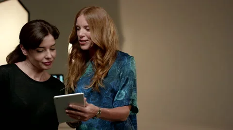 Women using digital tablet at studio. Stock Footage 64017264