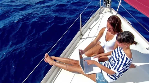 Women using laptop Stock Footage 34581460