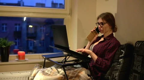 Women using phon and working on laptop  Stock Footage 60899006