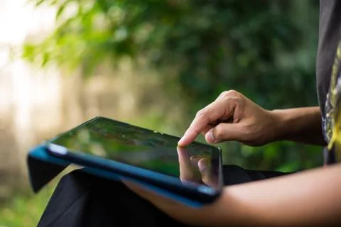 Women using tablet Foto stock