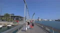 Women walking on Rambla de Mar, Barcelona 4k or 4k+ Resolution
