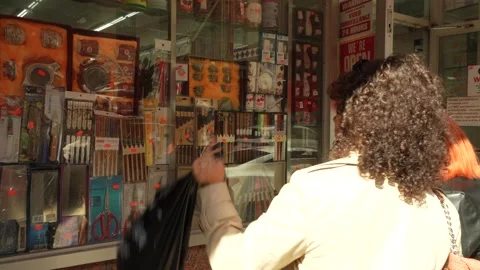 Women Window Shopping Stock Footage 254079679