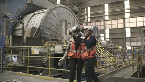 Women Working in Copper Processing Operations at El Teniente Mine Stock Footage 339378793