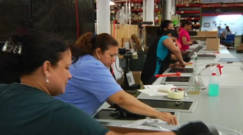 Women working in factory 2 Stock Footage