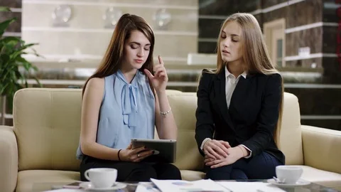 Women working with tablet Stock Footage 73685314