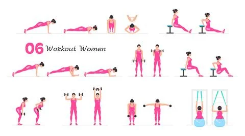 Women workout set Stock Illustration