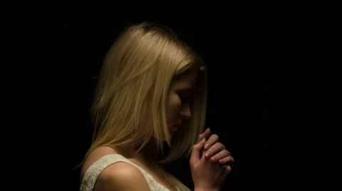 Women's appearance in the dark Stock Footage 48424009