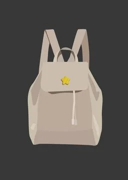 Womens backpack, with a little star vector illustration, trendy and casual Stock Illustration
