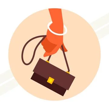 Womens-bag-in-hand Stock Illustration