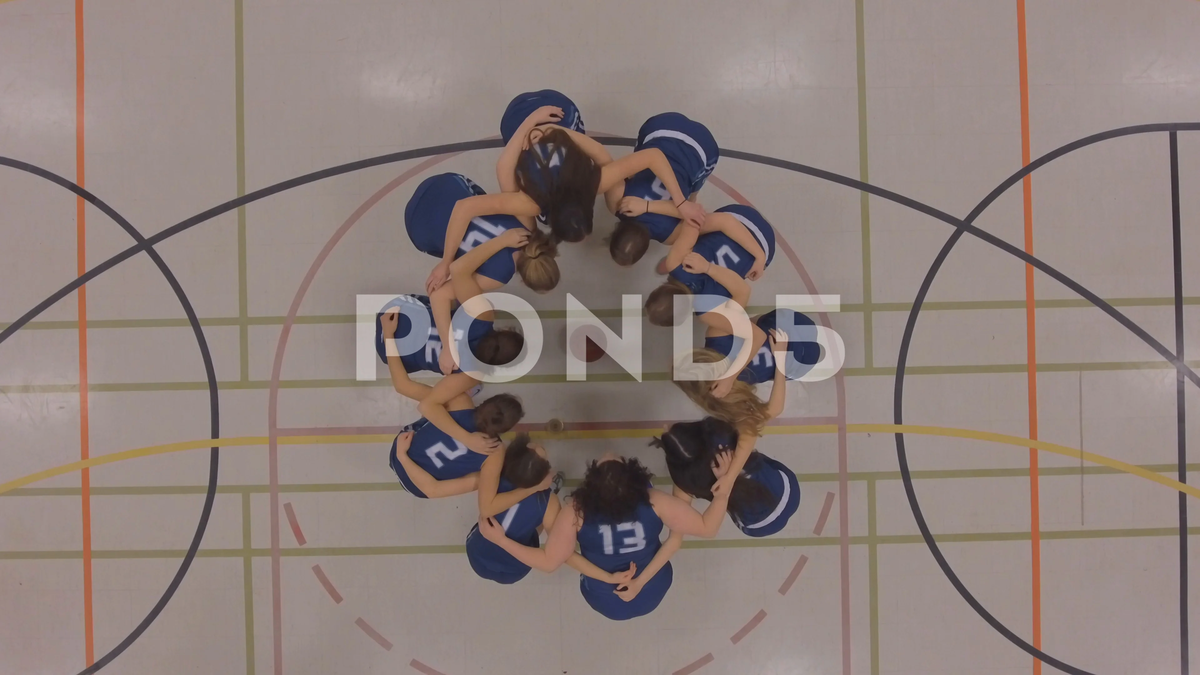 Girls Basketball Team Huddle