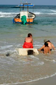 Womens on the beach Stock Photos