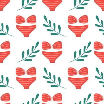 Womens bikini seamless pattern Stock Illustration