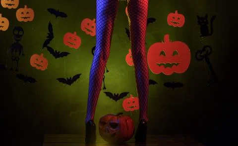 Womens clothing store celebrates Halloween. The Most Popular Candy for Halloween Stock Photos
