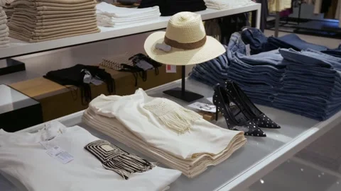 Women's clothing in the store. Stock Footage 280096065