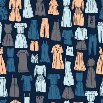 Women's clothing. Vector pattern Stock Illustration