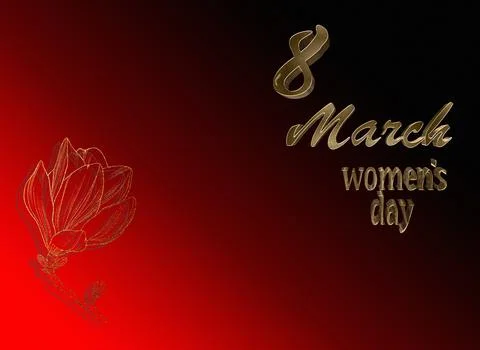Women's day. 8 March. Typographical , light, heart. Greeting card invitation Stock Illustration