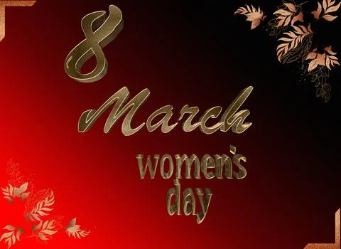 Women's day. 8 March. Typographical , light, heart. Greeting card invitation Stock Illustration