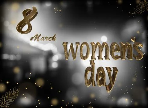 Women's day. 8 March. Typographical , light, heart. Greeting card invitation Stock Illustration