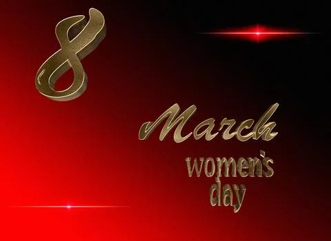 Women's day. 8 March. Typographical , light, heart. Greeting card invitation Stock Illustration