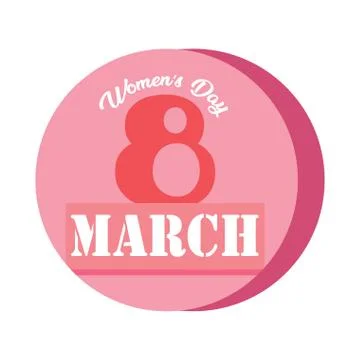 Womens day button Stock Illustration