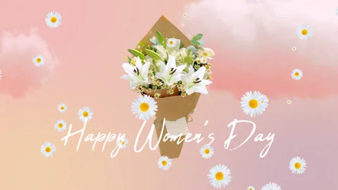 Women's day concept video with background flower. Happy mother's day. Vidéo 163208990