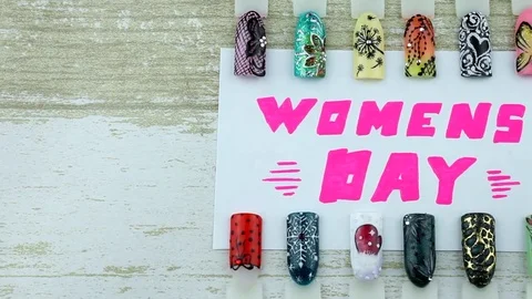 Women's Day in manicure Stock Footage 85337774