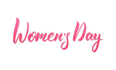 Women's Day March 8. Script lettering calligraphy for International Women's Day Stock Illustration