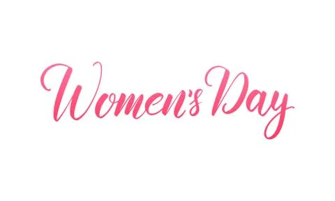 Women's Day March 8. Script lettering calligraphy for International Women's Day 스톡 일러스트