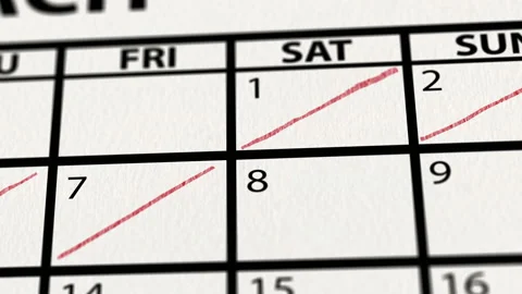 Women's day marked on calendar Stock Footage 215225254