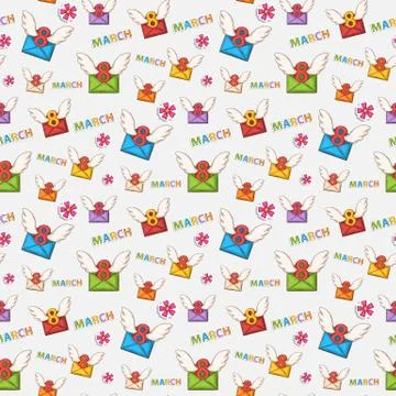 Womens Day  pattern Stock Illustration