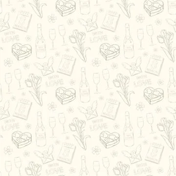 Womens Day seamless pattern Stock Illustration