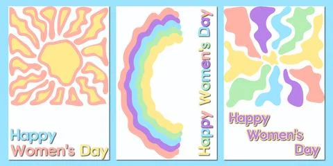 Women's Day. Set of vector illustrations. Abstract backgrounds, patterns, m.. イラスト素材