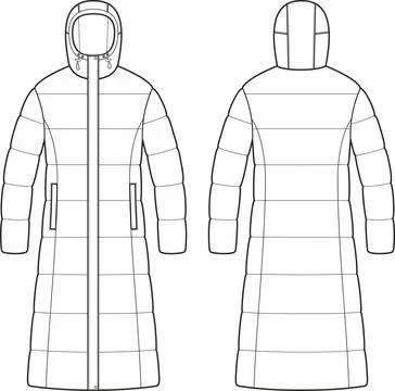 Women's down coat. Stock Illustration
