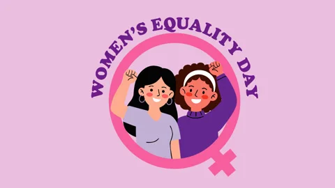 Women's Equality Day Animation with Empowered Women and Feminine Symbol for Stock-Footage 341674586