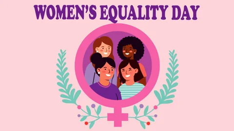 Women's Equality Day Animation Featuring Diverse Women Inside Female Symbol Stock-Footage 341674916