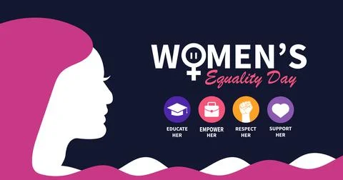 Women's Equality Day Banner Stock Illustration
